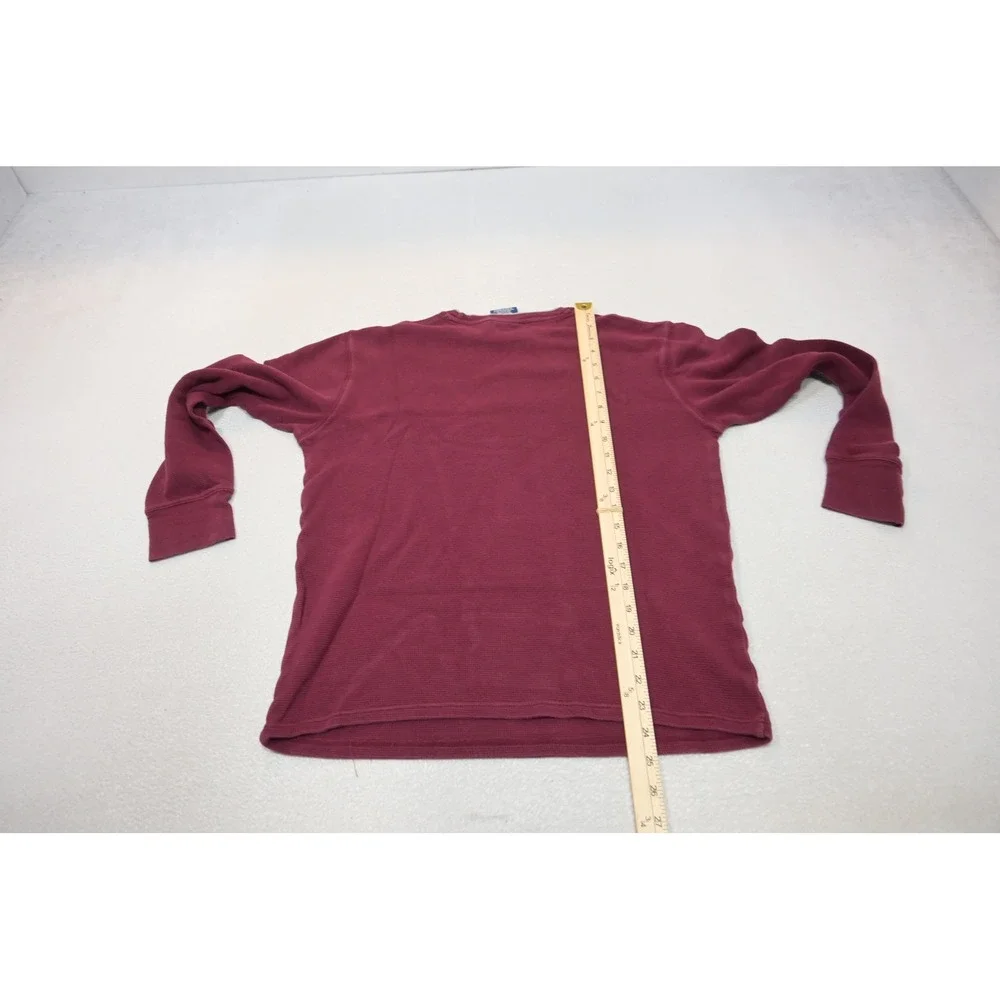 Polo Ralph Lauren Thermal Sleepwear Shirt Mens Medium Burgundy Red Excellent